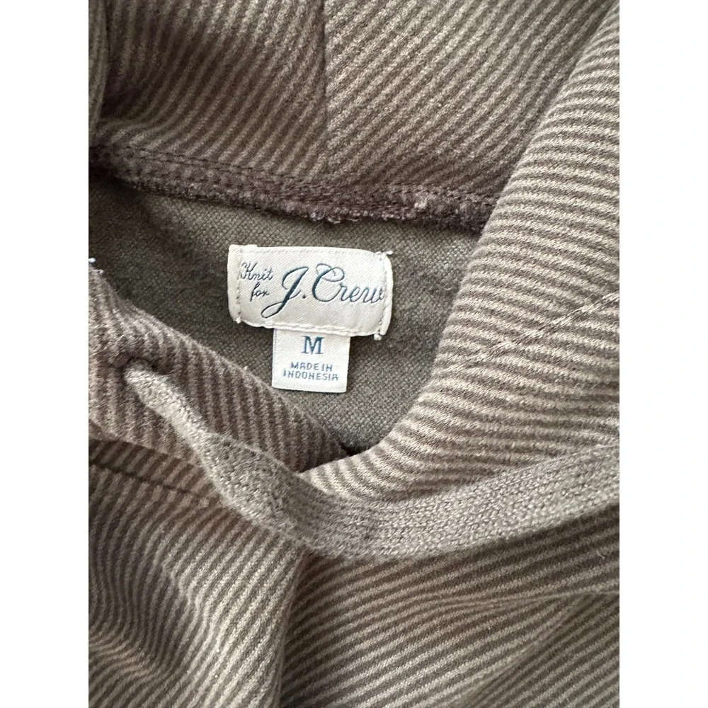 J. Crew‎ Textured Ribbed Knit Hoodie - Olive Green - Size M